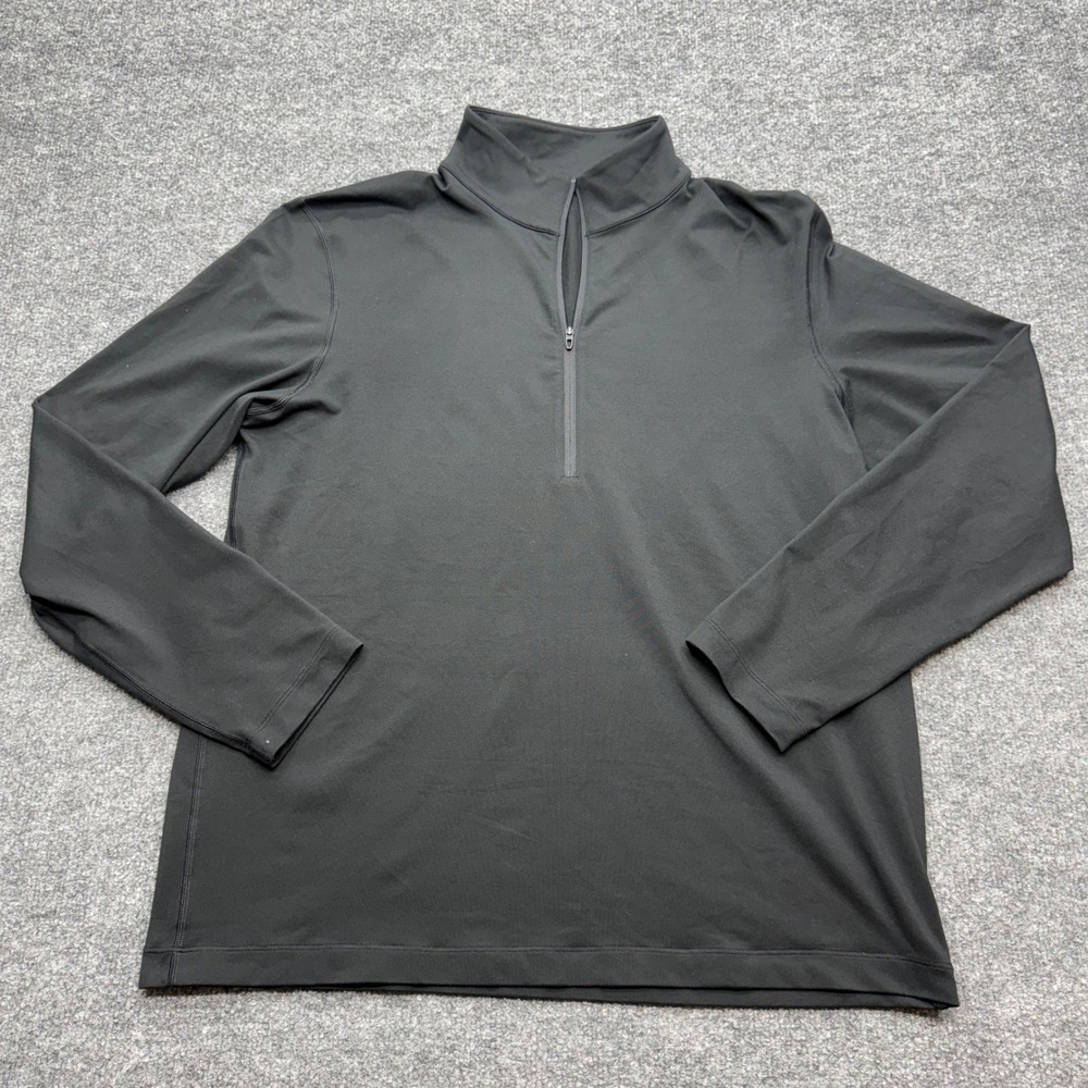 Lululemon Metal Vent Tech Half Zip Pullover Mens Black Long Sleeve Mock Neck L